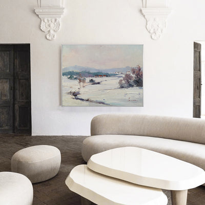 Snowscapes Wall Art Canvas Wall Art Snowscapes Acrylic Painting, Winter Snow Wall Art For Sale