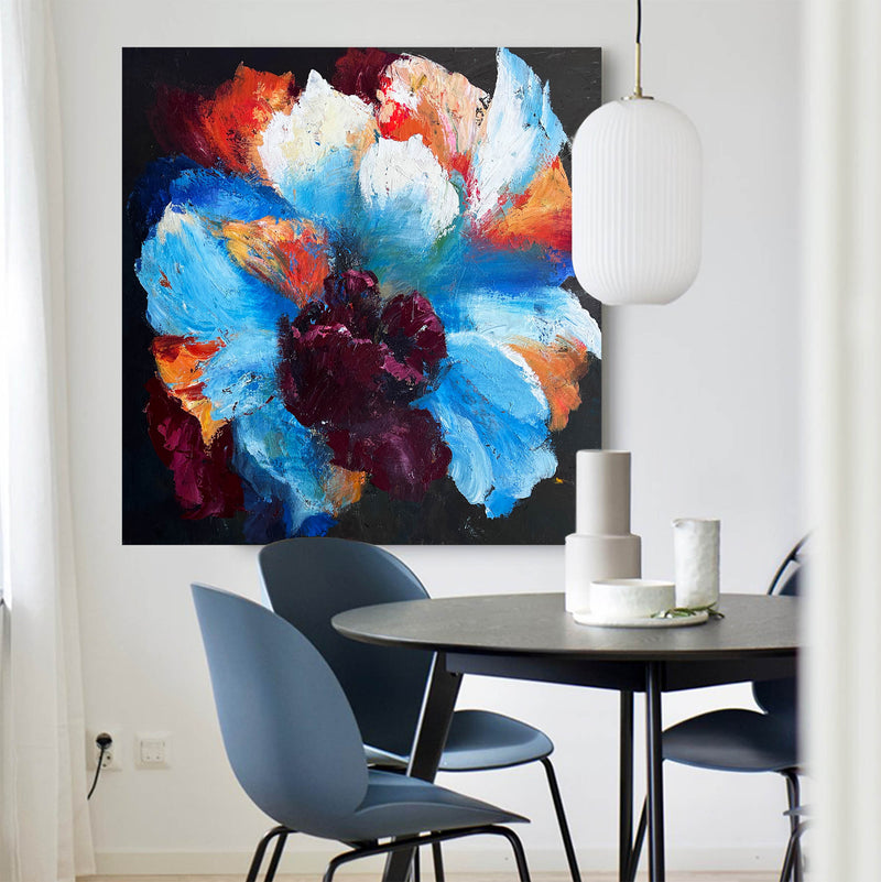 Large Colorful Canvas Wall Art Modern Abstract Flower Wall Art Acrylic Painting For Livingroom