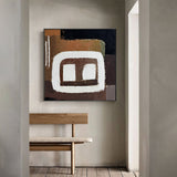 Large Brown Abstract Wall Art, Original abstract painting on canvas, Brown Minimalist Canvas Art