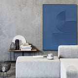 3D Blue Textured Abstract Wall Art Blue 3D Minimalist Painting Large Blue Abstract Painting