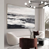 Black And White Beach Wall Art Abstract Ocean Art Beach Scene Painting