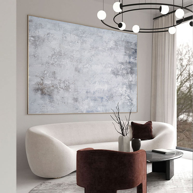 Modern White Minimalist Art Artwork For Large Walls Gray And White Wall Art