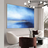 Large Blue Ocean Abstract Painting On Canvas Original Impressionist Ocean Painting