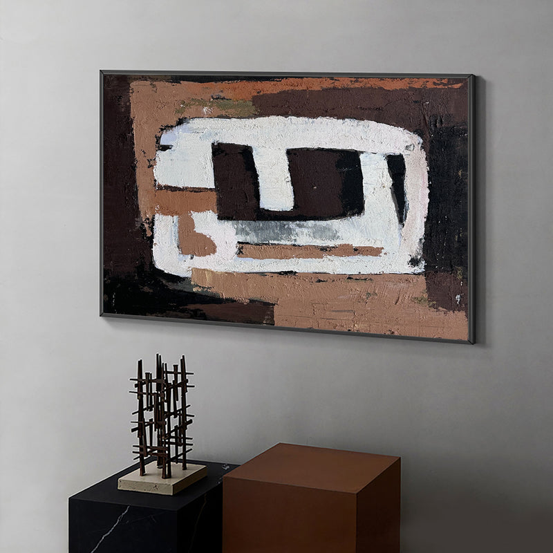 Brown Abstract Wall Art Abstract Acrylic Painting Canvas Wall Art Horizontal Wall Art For Sale