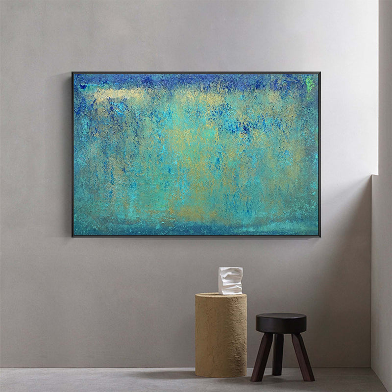 Green Textured Abstract Wall Art Large Canvas Artworks Modern Acrylic Painting For Home Decor