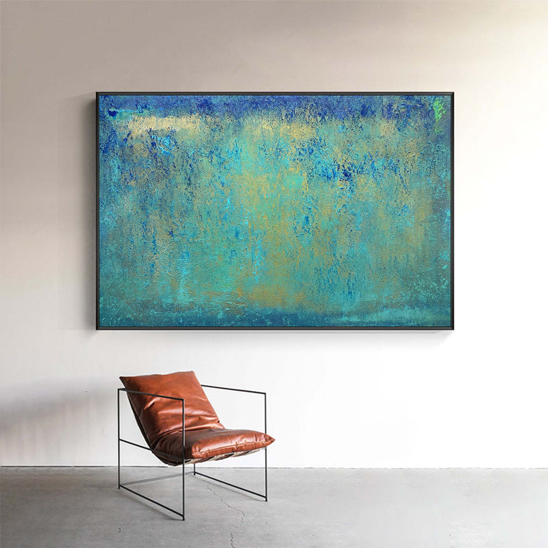 Green Textured Abstract Wall Art Large Canvas Artworks Modern Acrylic Painting For Home Decor