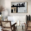 Wabi-sabi Black Beige Abstract Wall Art, Modern Abstract Acrylic Painting On Canvas, Interior Decor Painting