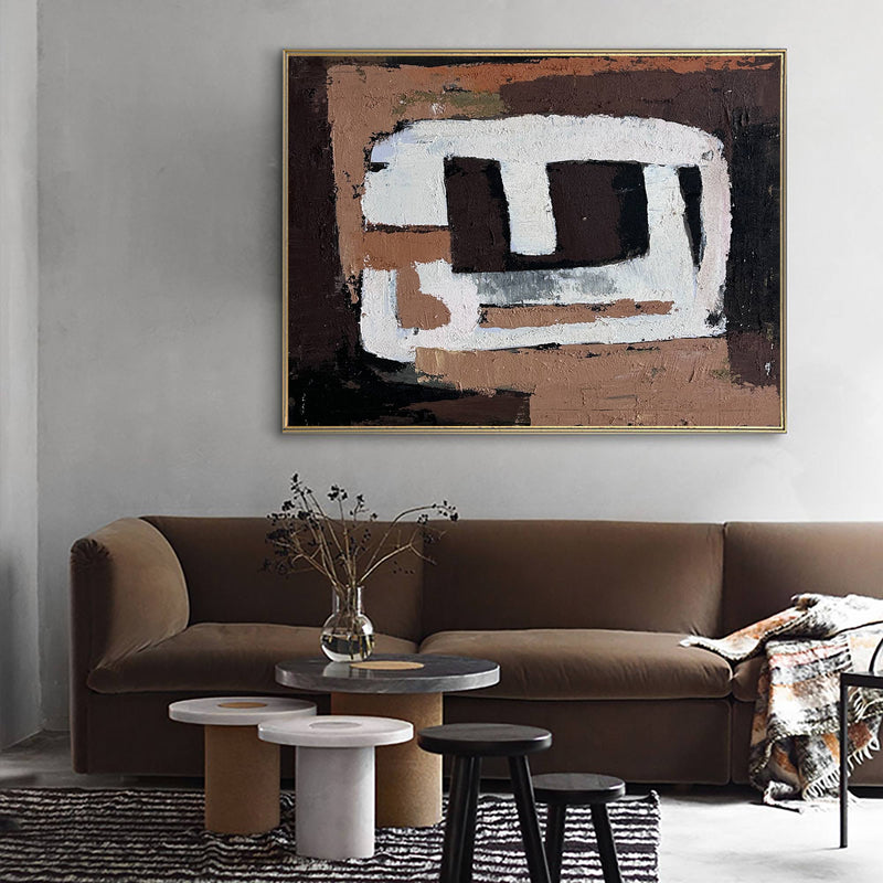 Brown Abstract Wall Art Abstract Acrylic Painting Canvas Wall Art Horizontal Wall Art For Sale