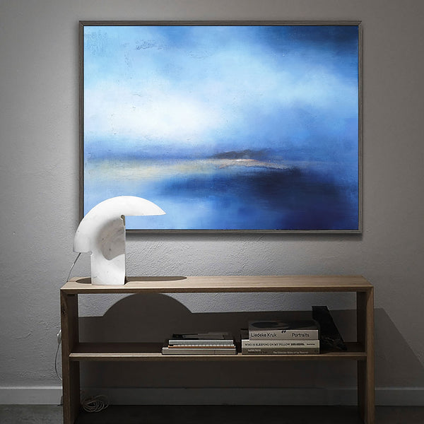 Large Blue Ocean Abstract Painting On Canvas Original Impressionist Ocean Painting