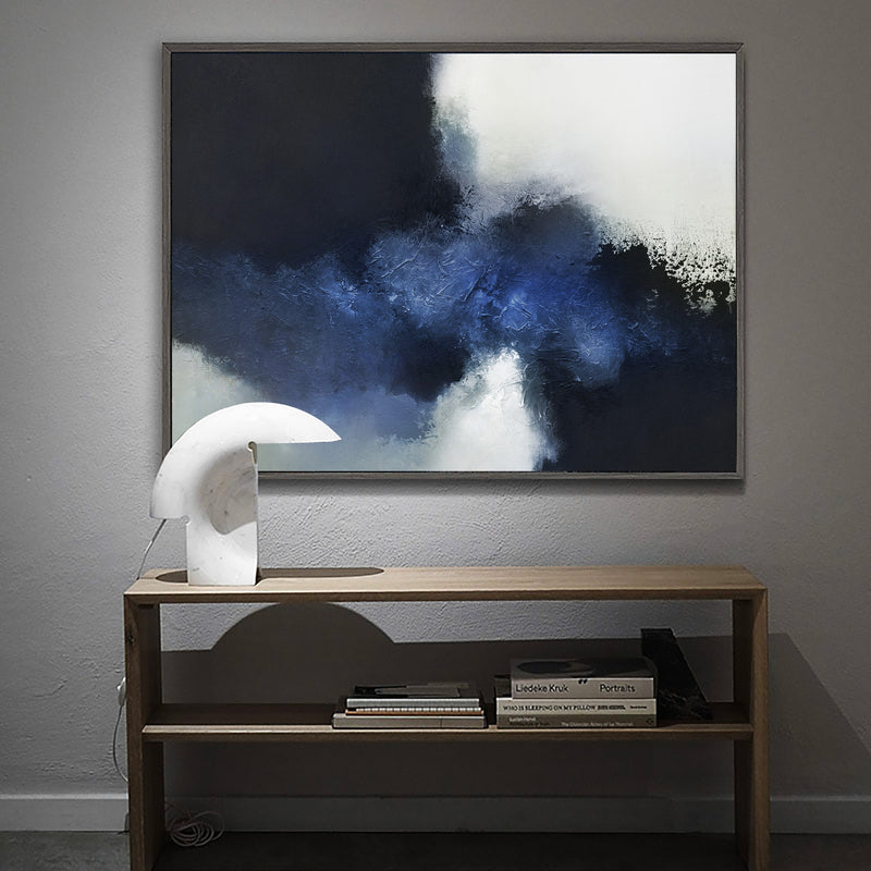 Large Black And Blue Wall Art Abstract Blue Art Modern Blue Art