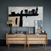 Wabi-sabi Black Beige Abstract Wall Art, Modern Abstract Acrylic Painting On Canvas, Interior Decor Painting