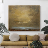 Impressionist Seascape Paintings Large Gold Beach Canvas Wall Art Modern Beach Art