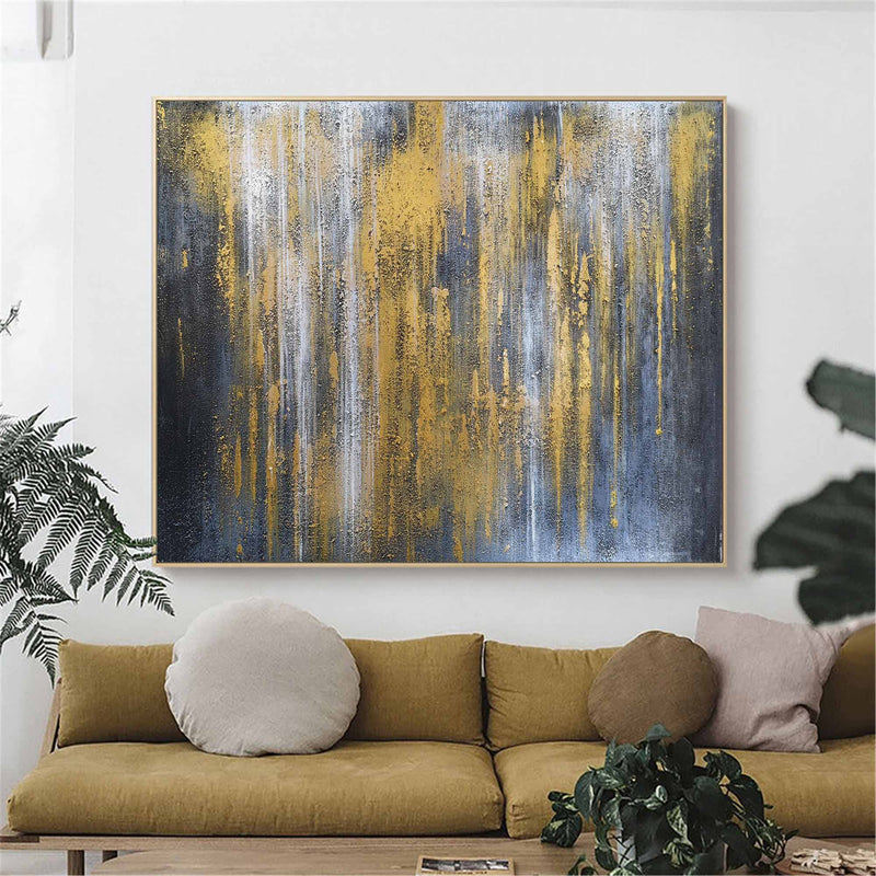 Extra Large Gray And Gold Wall Art Oversized Wall Art For Living Room