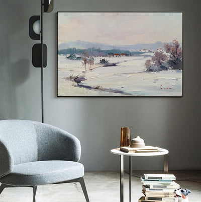 Snowscapes Wall Art Canvas Wall Art Snowscapes Acrylic Painting, Winter Snow Wall Art For Sale