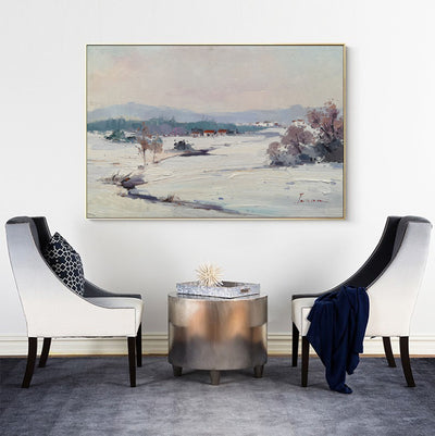 Snowscapes Wall Art Canvas Wall Art Snowscapes Acrylic Painting, Winter Snow Wall Art For Sale