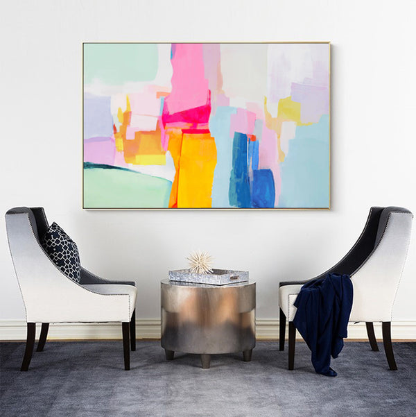 Modern Colorful Abstract Art Large Abstract Acrylic Painting Livingroom Canvas Art For Sale