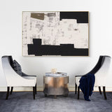 Wabi-sabi minimalist canvas art, Black and white minimalist wall, large abstract art on canvas