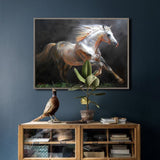 Modern Oil White Horse Painting Wild Horse Canvas Wall Art Large Horse Wall Art For Livingroom