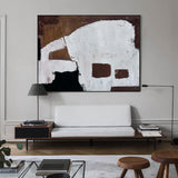 Modern Brown Abstract Wall Art, Large Brown Abstract Art Acrylic Painting, Livingroom Canvas Wall Art