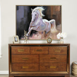 Large Wild Running Horses Painting Horse Canvas Wall Art White Horse Acrylic Painting For Sale