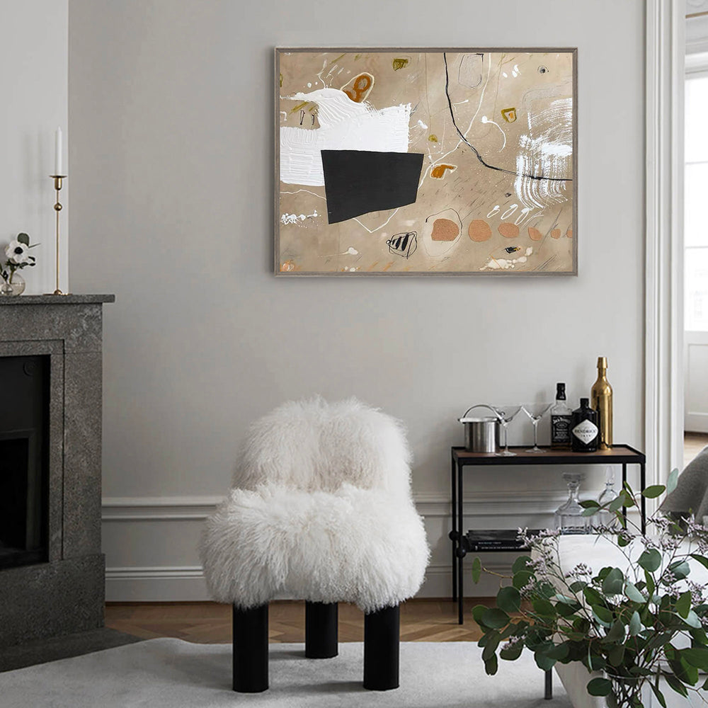 Modern Khaki Abstract Wall Painting Large Khaki Abstract Painting Abstract Art For Sale