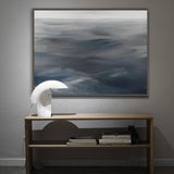 Modern Blue Grey Abstract Wall Art Livingroom Canvas Wall Art Large Acrylic Painting For Sale