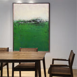 Green Minimalist Acrylic Painting On Canvas Extra Large Minimal Canvas Art Abstract Minimalist Modern Wall Art