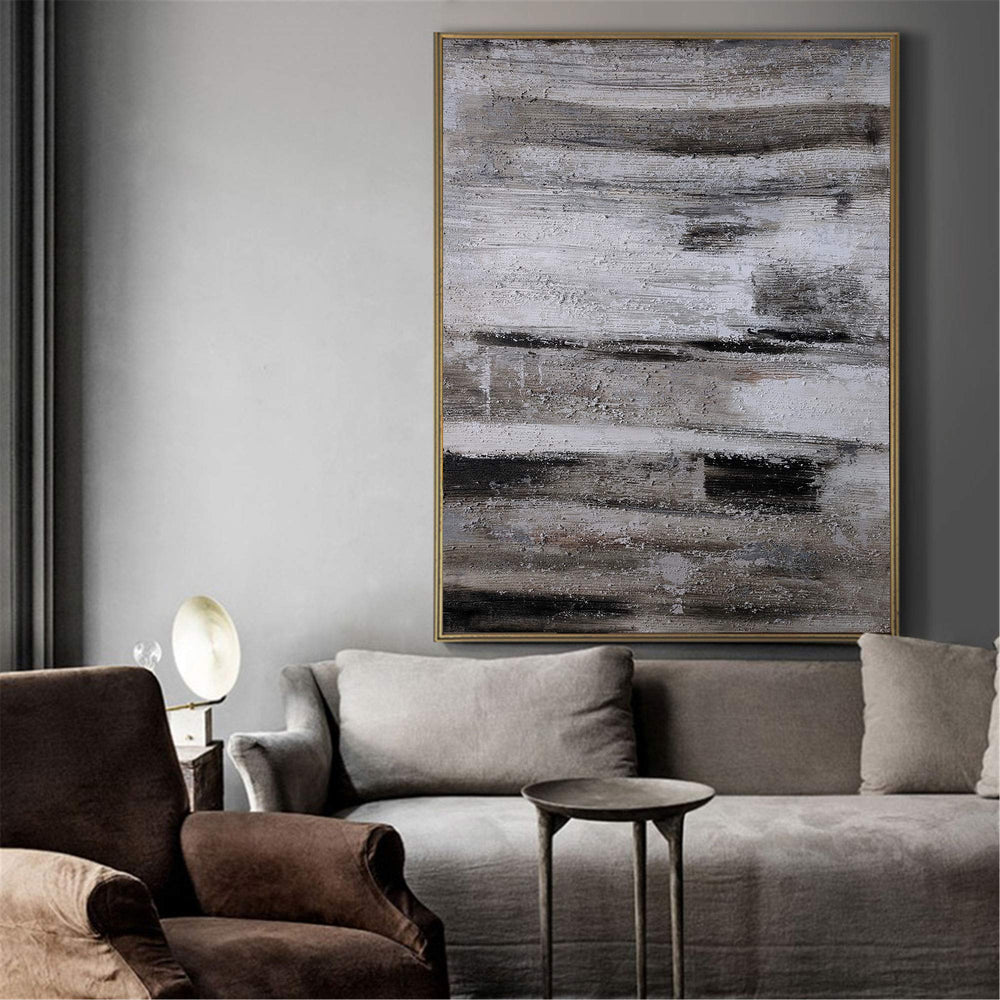 Large Vertical Abstract Art In Acrylic Brown Abstract Painting For Sale