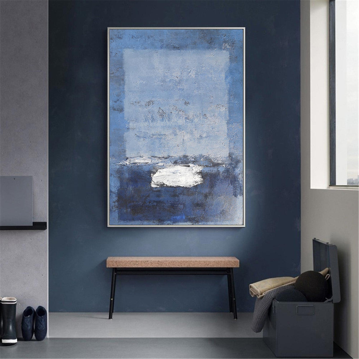 Blue Minimalist Art Large Minimalist Wall Art Contemporary Abstract Paintings