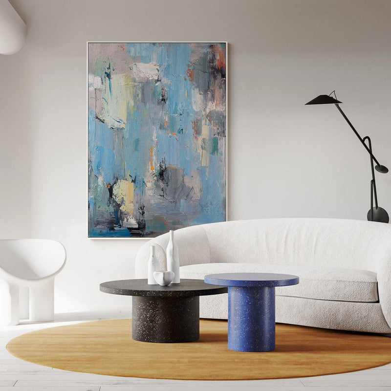 Large Modern Abstract Artwork Original Blue Abstract Canvas Wall Art