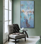 Big Acrylic Seascape Abstract Paintings Extra Large Coastal Wall Art Canvas