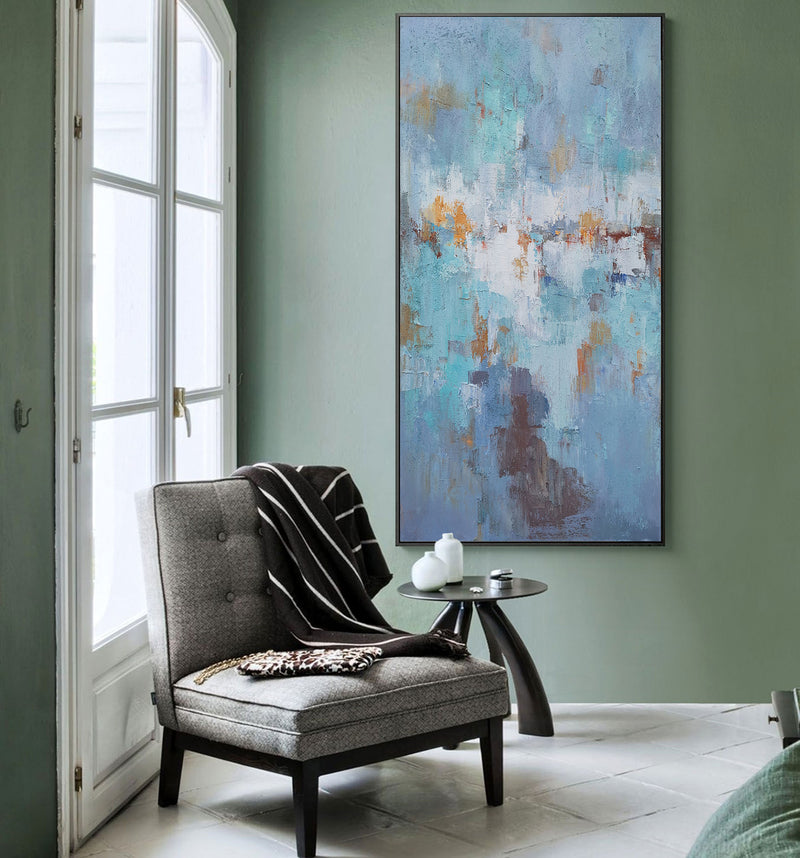 Big Acrylic Seascape Abstract Paintings Extra Large Coastal Wall Art Canvas