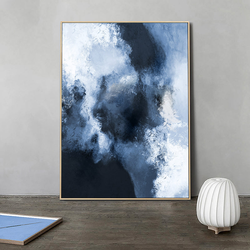 Large Blue Abstract Art Navy Nlue Abstract Wall Art Canvas Big Blue Painting 