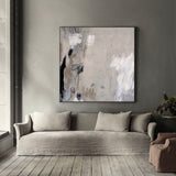 Modern Wabi-sabi Grey Abstract Wall Art Large Abstract Wall Art Painting For Livingroom 