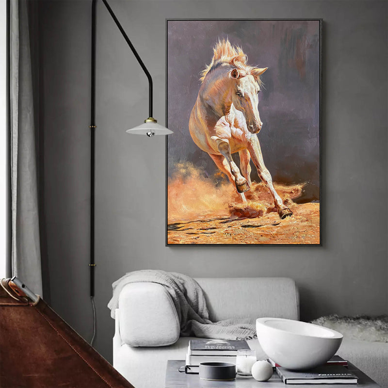 Large Running Horse Wall Art Livingroom Canvas Wall Art Modern Horse Acrylic Painting For Sale