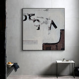 Large Grey Abstract Canvas Wall Art, Modern Minimalist Wall Art, Gray Abstract Wall Art Oil Painting on Canvas