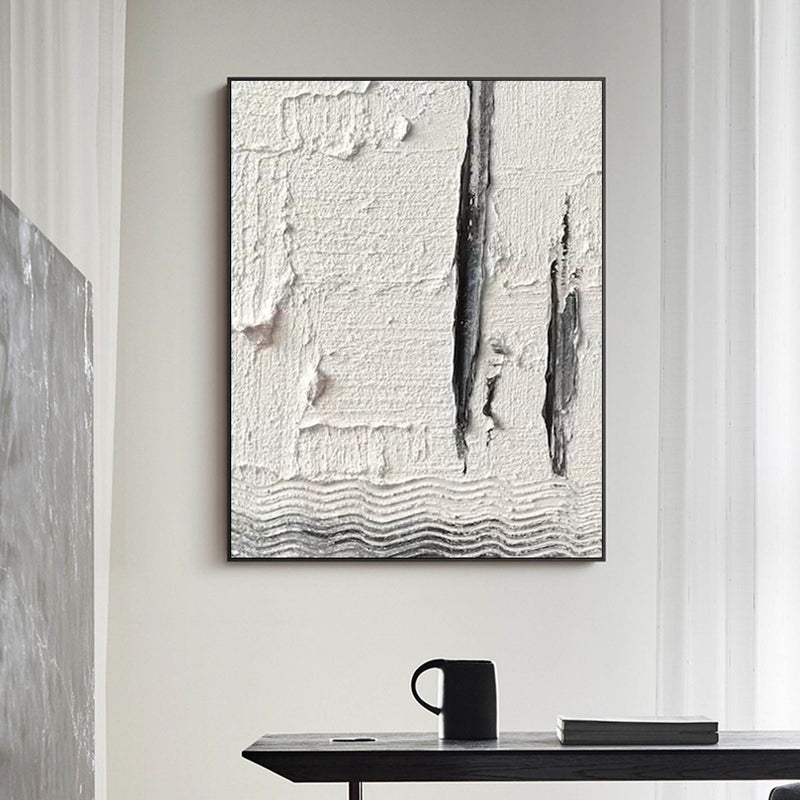Black And White Abstract Painting Large Canvas Wall Art, Original Textured Painting Textured Art