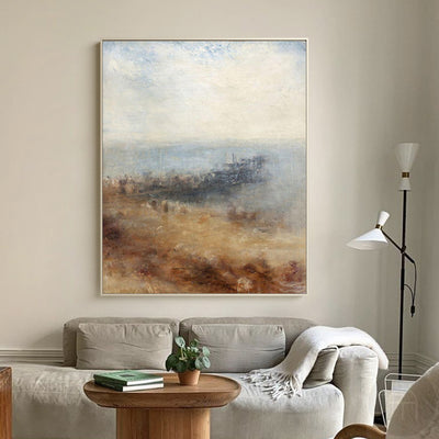 Modern Abstract Seascape Wall Art Contemporary Coastal Canvas Art Abstract Art Painting 