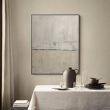 Wabi-sabi Beige Grey Wall Art Minimalist Painting On Canvas Large Canvas Art For Livingroom