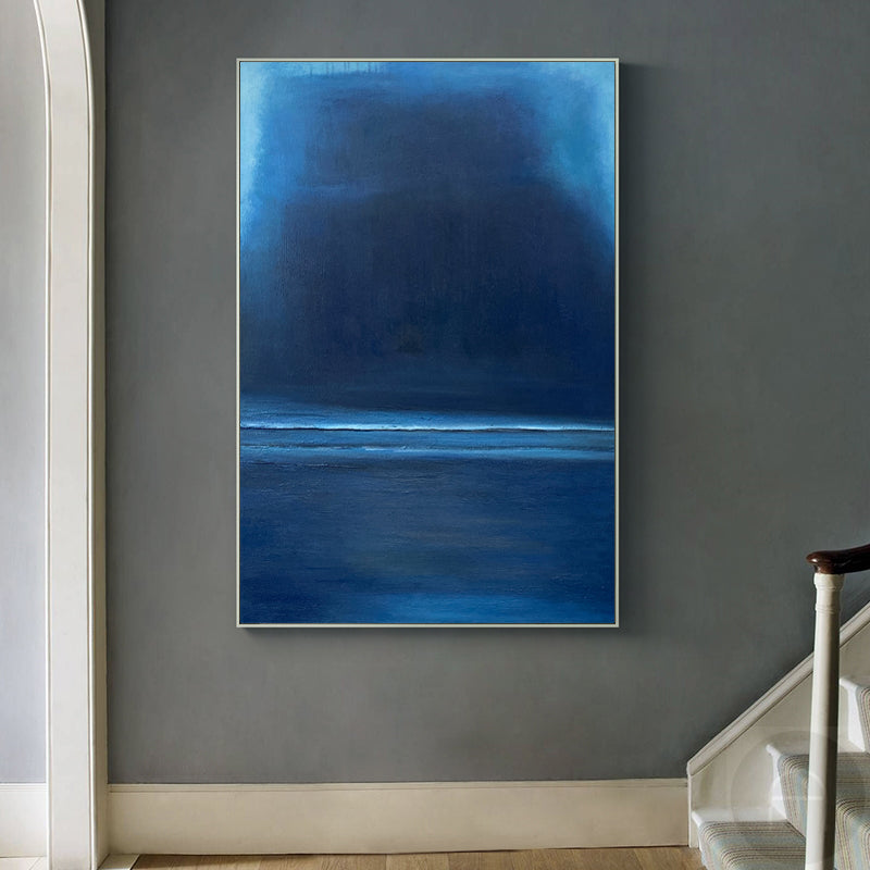 Large Blue Abstract Canvas Wall Art Oil Painting On Canvas Modern Art ...