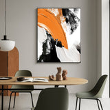 Modern Originial Large Rich Textured Yellow And Black Abstract Acrylic Painting For Livingroom 