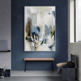 Grey Blue Abstract Original Painting Contemporary Art Living Room Wall Art For Sale