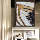Modern Brown Japanese Abstract Wall Art Livingroom Canvas Wall Art Large Brown Abstract Acrylic Painting