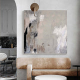 Modern Wabi-sabi Grey Abstract Wall Art Large Abstract Wall Art Painting For Livingroom 