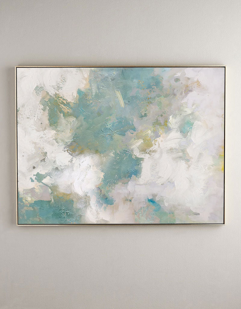 Large Sky And Sea Painting Abstract Ocean Painting Cloud Abstract Painting