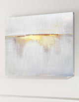 Impression Sunrise Painting On Canvas Abstract Beach Art Yellow White