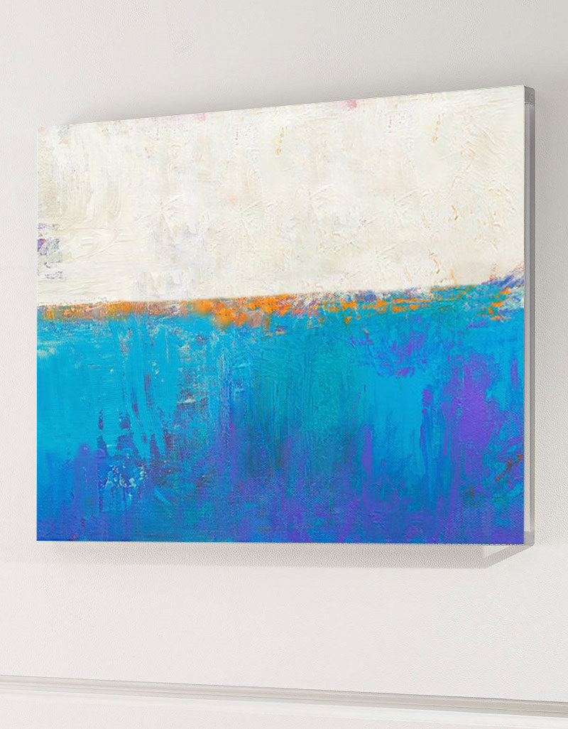 abstract ocean painting ocean acrylic painting Light Blue Wall Decor