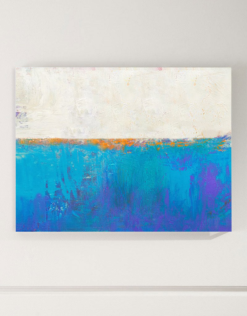 abstract ocean painting ocean acrylic painting Light Blue Wall Decor