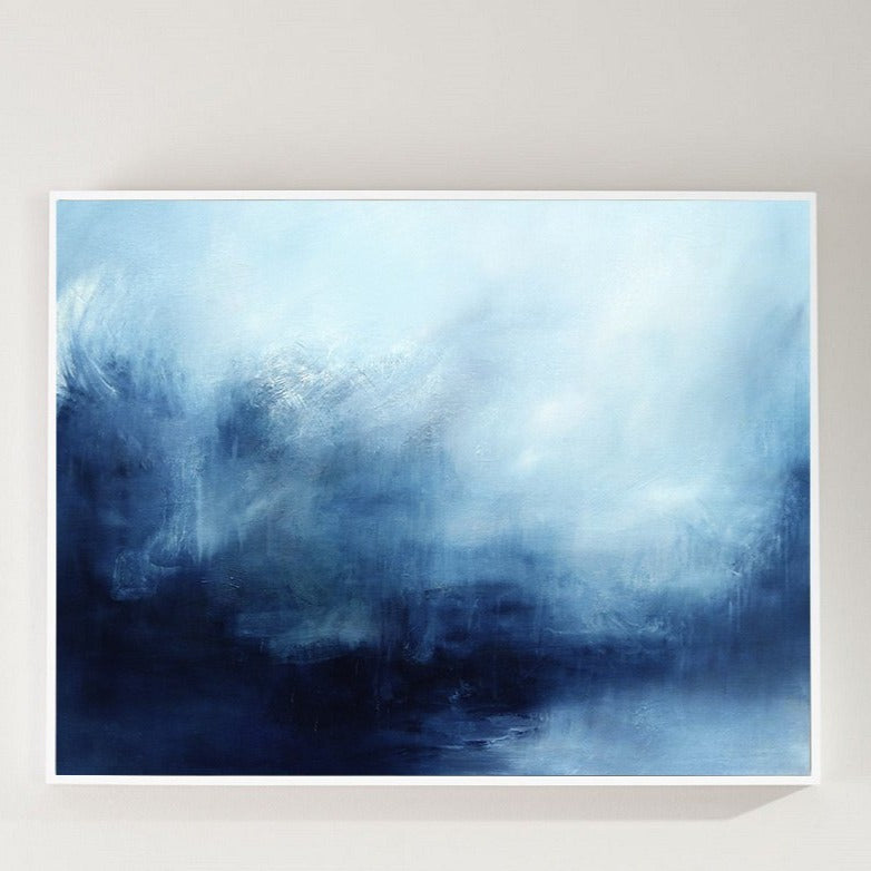 Extra Large Blue Ocean Wall Art Abstract Painting Ocean Abstract Seascape Canvas 