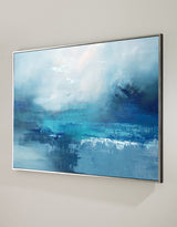 Abstract Ocean Painting Large Coastal Wall Art Blue Seascape Oil Painting